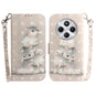 3D Colored Flip Leather Phone Case, For Redmi Note 14 Pro / Note 14 Pro+ 5G, For Redmi 14C 4G