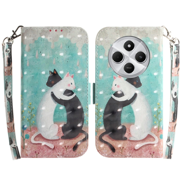 3D Colored Flip Leather Phone Case, For Redmi Note 14 Pro / Note 14 Pro+ 5G, For Redmi 14C 4G