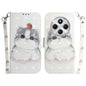 3D Colored Flip Leather Phone Case, For Redmi Note 14 Pro / Note 14 Pro+ 5G, For Redmi 14C 4G