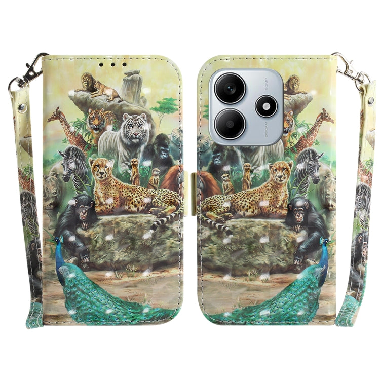 3D Colored Flip Leather Phone Case, For Redmi 15 5G / 4G EU 171mm, For Redmi Note 14 5G