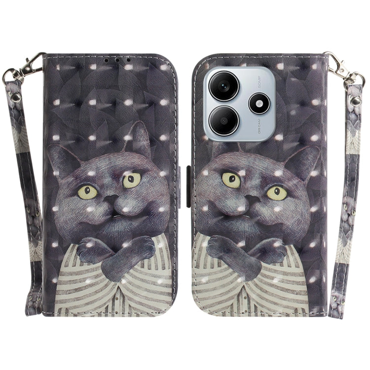 3D Colored Flip Leather Phone Case, For Redmi 15 5G / 4G EU 171mm, For Redmi Note 14 5G
