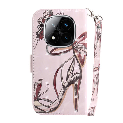 3D Colored Flip Leather Phone Case, For Redmi Note 14 Pro / Note 14 Pro+ 5G, For Redmi 14C 4G