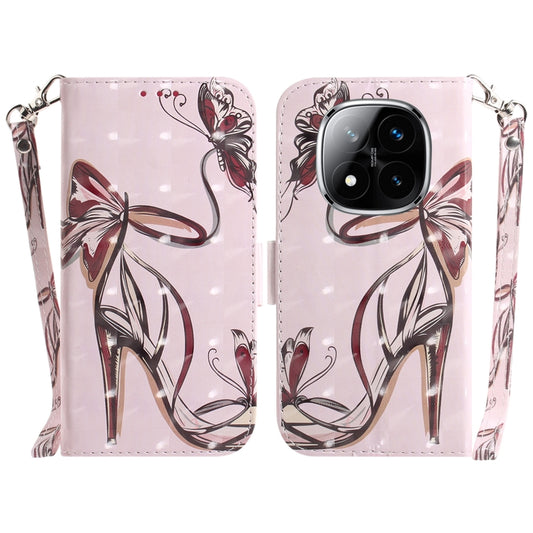 3D Colored Flip Leather Phone Case, For Redmi Note 14 Pro / Note 14 Pro+ 5G, For Redmi 14C 4G