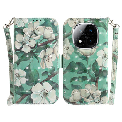 3D Colored Flip Leather Phone Case, For Redmi Note 14 Pro / Note 14 Pro+ 5G, For Redmi 14C 4G