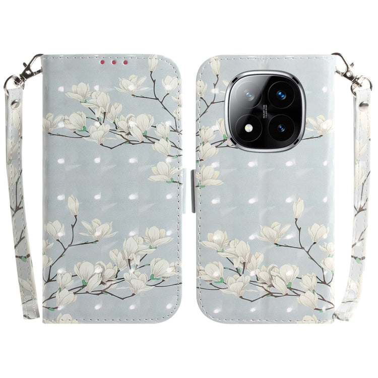 3D Colored Flip Leather Phone Case, For Redmi Note 14 Pro / Note 14 Pro+ 5G, For Redmi 14C 4G