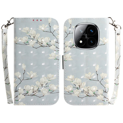 3D Colored Flip Leather Phone Case, For Redmi Note 14 Pro / Note 14 Pro+ 5G, For Redmi 14C 4G