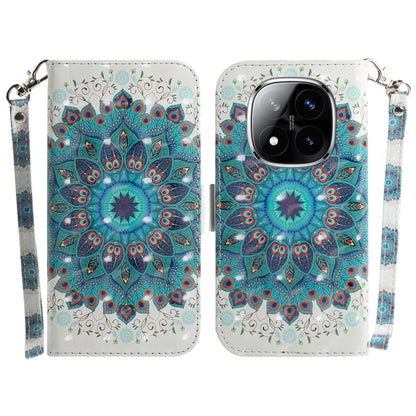 3D Colored Flip Leather Phone Case, For Redmi Note 14 Pro / Note 14 Pro+ 5G, For Redmi 14C 4G