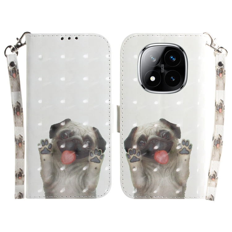 3D Colored Flip Leather Phone Case, For Redmi Note 14 Pro / Note 14 Pro+ 5G, For Redmi 14C 4G