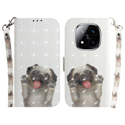 3D Colored Flip Leather Phone Case, For Redmi Note 14 Pro / Note 14 Pro+ 5G, For Redmi 14C 4G