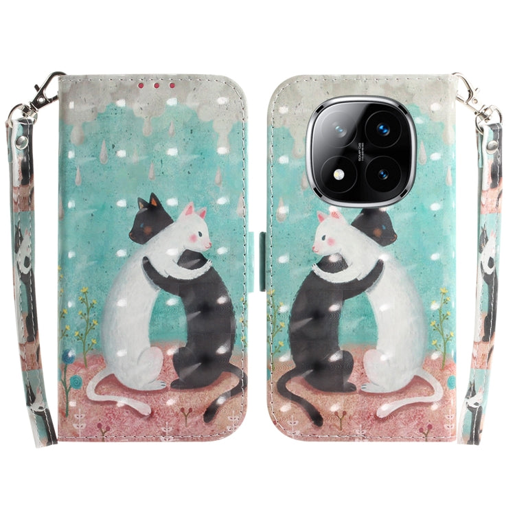 3D Colored Flip Leather Phone Case, For Redmi Note 14 Pro / Note 14 Pro+ 5G, For Redmi 14C 4G