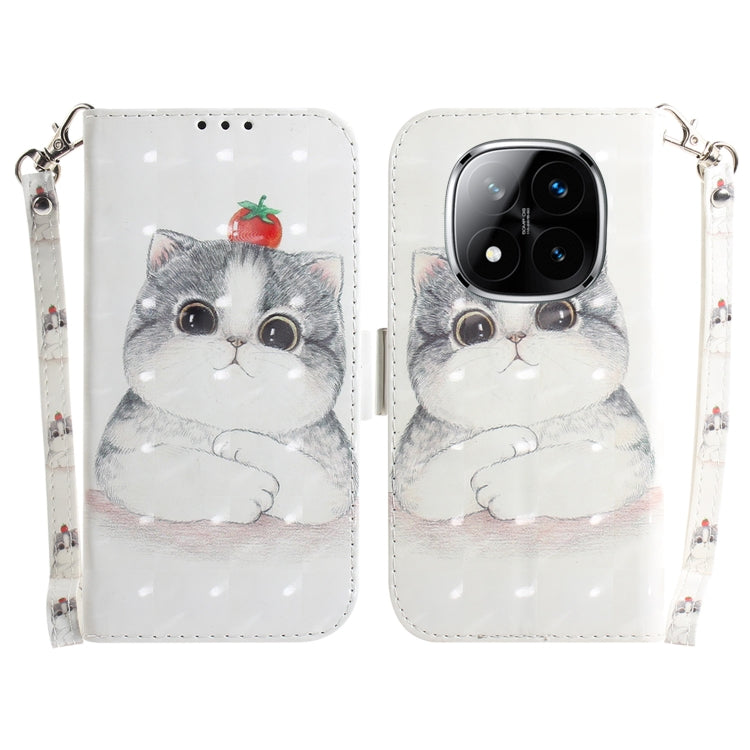 3D Colored Flip Leather Phone Case, For Redmi Note 14 Pro / Note 14 Pro+ 5G, For Redmi 14C 4G