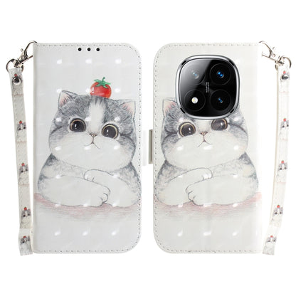 3D Colored Flip Leather Phone Case, For Redmi Note 14 Pro / Note 14 Pro+ 5G, For Redmi 14C 4G