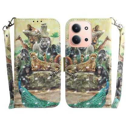3D Colored Flip Leather Phone Case, For Redmi Note 15 Pro 5G Global 163.6mm, For Redmi 15C 5G / 4G EU 173mm / Poco C85 5G