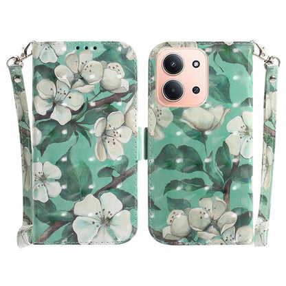 3D Colored Flip Leather Phone Case, For Redmi Note 15 Pro 5G Global 163.6mm, For Redmi 15C 5G / 4G EU 173mm / Poco C85 5G