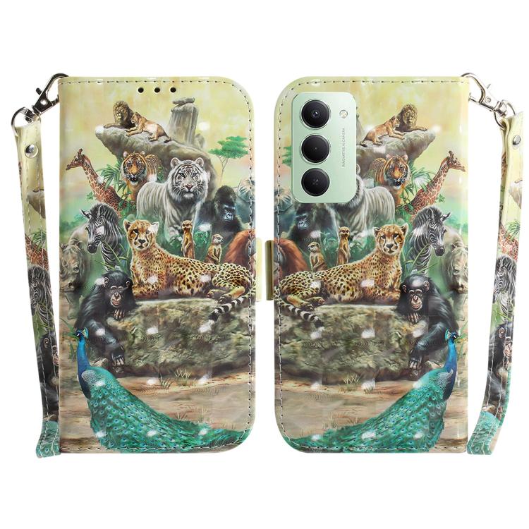 3D Colored Flip Leather Phone Case, For Redmi 15C 5G / 4G EU 173mm / Poco C85 5G, For Redmi 15 5G Global / 15 4G SEA 169.5mm