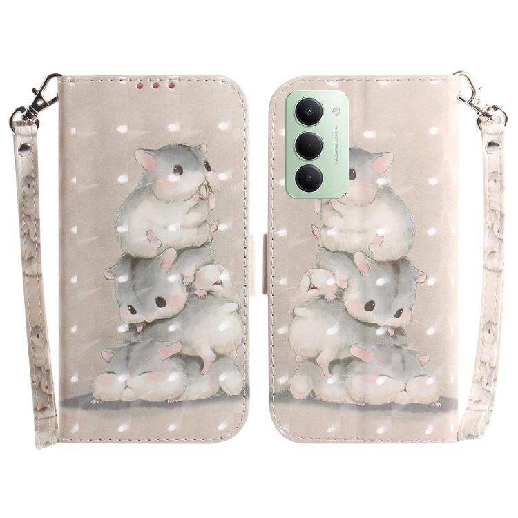 3D Colored Flip Leather Phone Case, For Redmi 15C 5G / 4G EU 173mm / Poco C85 5G, For Redmi 15 5G Global / 15 4G SEA 169.5mm