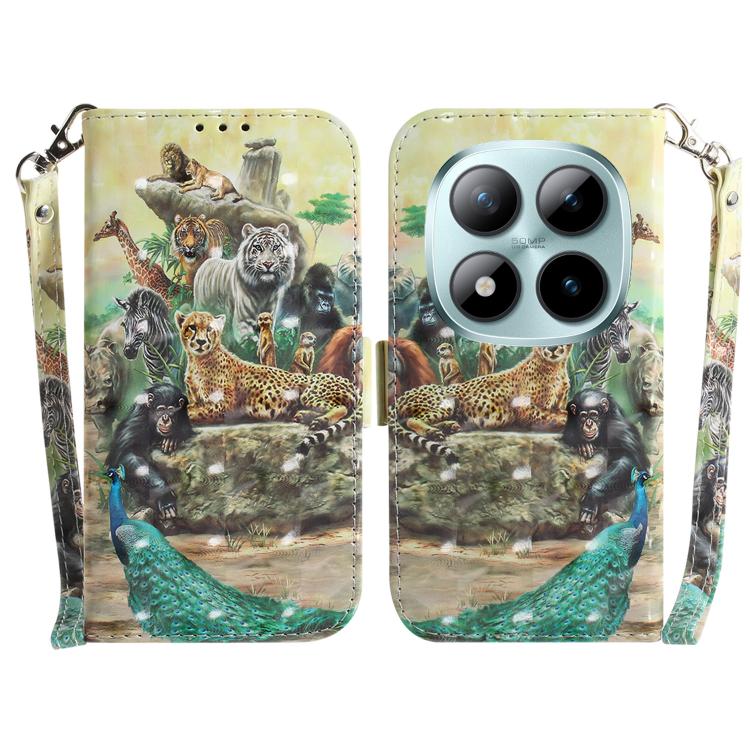 3D Colored Flip Leather Phone Case, For Redmi Note 15 Pro 5G Global 163.6mm, For Redmi 15C 5G / 4G EU 173mm / Poco C85 5G