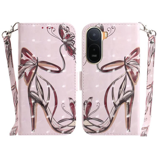 3D Colored Flip Leather Phone Case, For Redmi A7 Pro 171mm / Poco C85x 5G, For Redmi 15a 5G