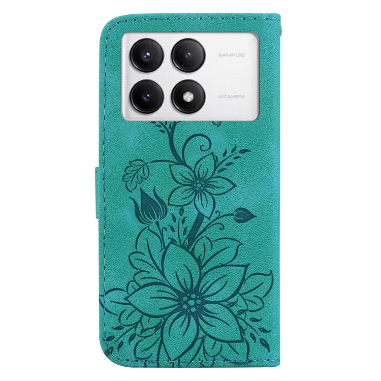 Lily Embossed Leather Phone Case, For Redmi K70 / K70 Pro