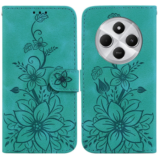 Lily Embossed Leather Phone Case, For Redmi 14C 4G, For Redmi 13 4G