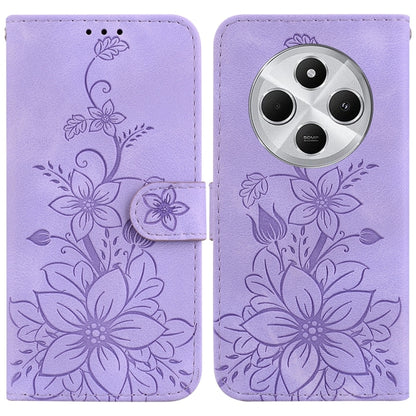 Lily Embossed Leather Phone Case, For Redmi Note 14 5G, For Redmi Note 14 Pro / Note 14 Pro+ 5G, For Redmi 14C 4G, For Redmi 13 4G