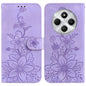 Lily Embossed Leather Phone Case, For Redmi Note 14 5G, For Redmi Note 14 Pro / Note 14 Pro+ 5G, For Redmi 14C 4G, For Redmi 13 4G