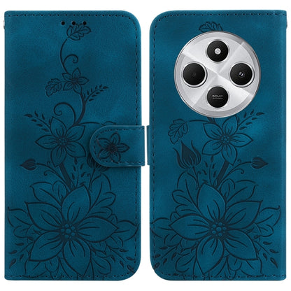 Lily Embossed Leather Phone Case, For Redmi Note 14 5G, For Redmi Note 14 Pro / Note 14 Pro+ 5G, For Redmi 14C 4G, For Redmi 13 4G