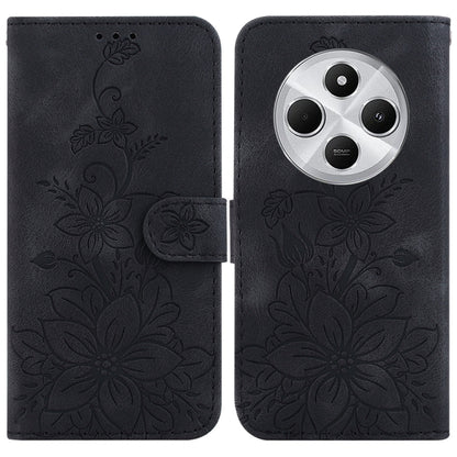 Lily Embossed Leather Phone Case, For Redmi Note 14 4G 163.25mm, For Redmi Note 14 5G, For Redmi Note 14 Pro / Note 14 Pro+ 5G, For Redmi 14C 4G