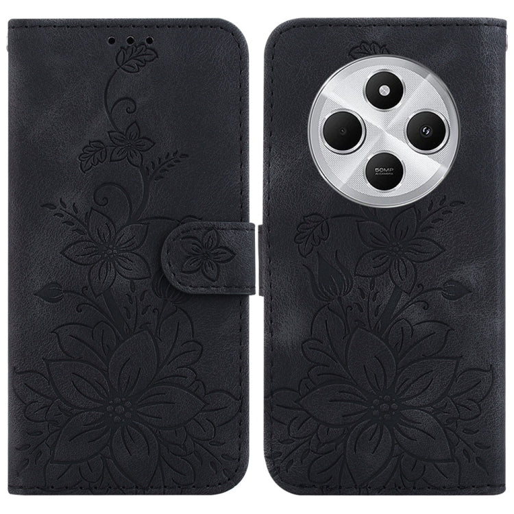 Lily Embossed Leather Phone Case, For Redmi Note 14 5G, For Redmi Note 14 Pro / Note 14 Pro+ 5G, For Redmi 14C 4G, For Redmi 13 4G