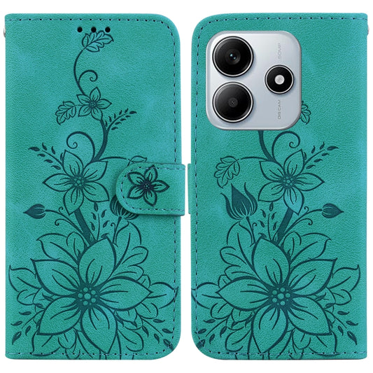 Lily Embossed Leather Phone Case, For Redmi Note 14 5G, For Redmi Note 14 Pro / Note 14 Pro+ 5G, For Redmi 14C 4G, For Redmi 13 4G