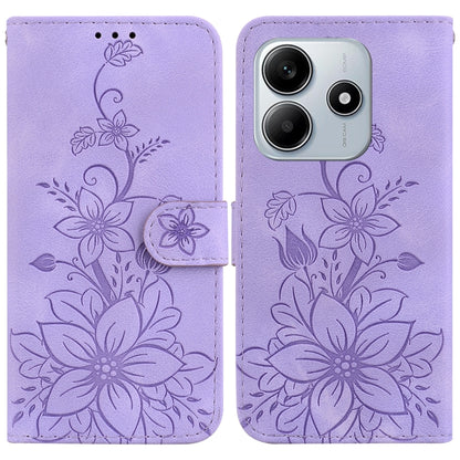 Lily Embossed Leather Phone Case, For Redmi Note 14 4G 163.25mm, For Redmi Note 14 5G, For Redmi Note 14 Pro / Note 14 Pro+ 5G, For Redmi 14C 4G