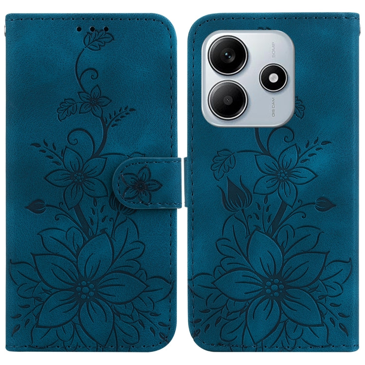 Lily Embossed Leather Phone Case, For Redmi Note 14 5G, For Redmi Note 14 Pro / Note 14 Pro+ 5G, For Redmi 14C 4G, For Redmi 13 4G