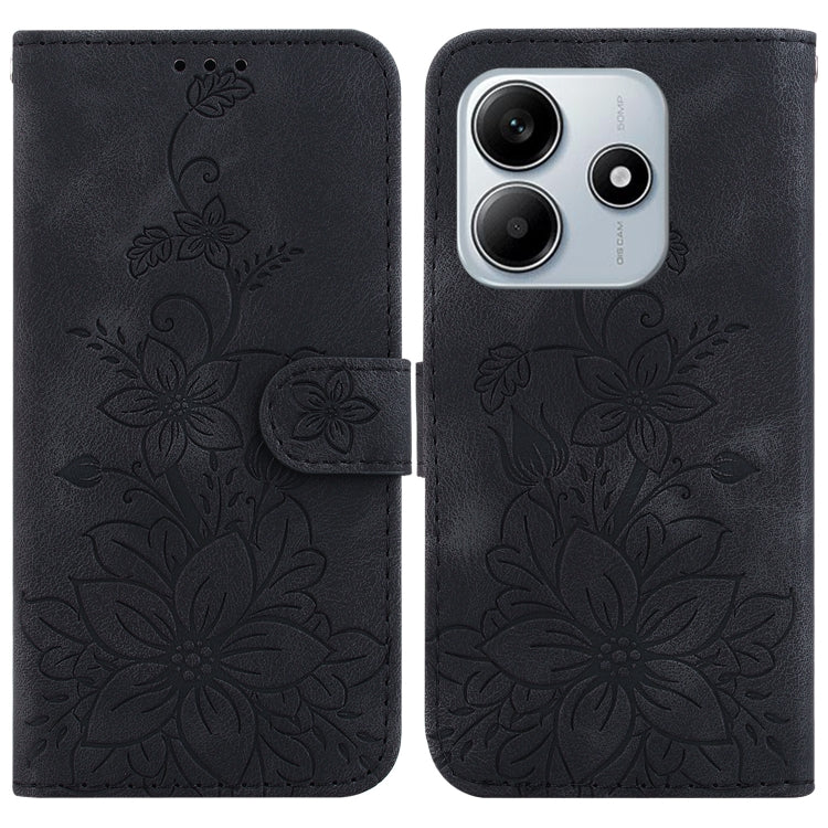 Lily Embossed Leather Phone Case, For Redmi Note 14 5G, For Redmi Note 14 Pro / Note 14 Pro+ 5G, For Redmi 14C 4G, For Redmi 13 4G