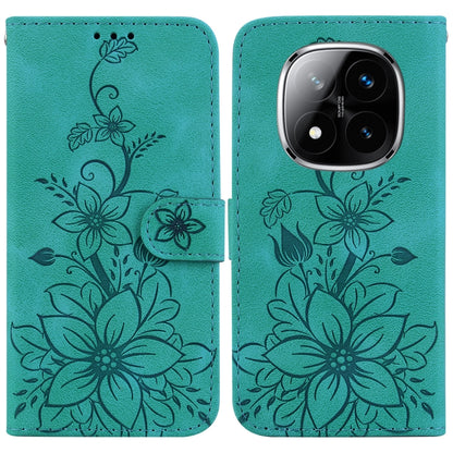 Lily Embossed Leather Phone Case, For Redmi Note 14 4G 163.25mm, For Redmi Note 14 5G, For Redmi Note 14 Pro / Note 14 Pro+ 5G, For Redmi 14C 4G