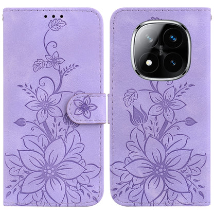 Lily Embossed Leather Phone Case, For Redmi Note 14 4G 163.25mm, For Redmi Note 14 5G, For Redmi Note 14 Pro / Note 14 Pro+ 5G, For Redmi 14C 4G