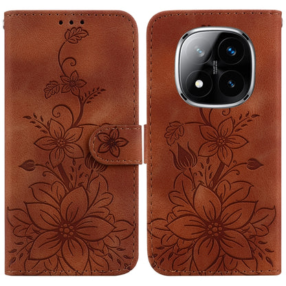 Lily Embossed Leather Phone Case, For Redmi Note 14 5G, For Redmi Note 14 Pro / Note 14 Pro+ 5G, For Redmi 14C 4G, For Redmi 13 4G