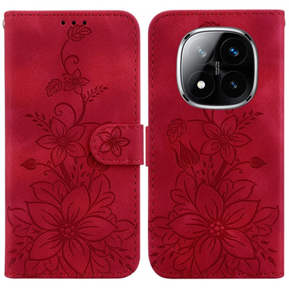 Lily Embossed Leather Phone Case, For Redmi Note 14 4G 163.25mm, For Redmi Note 14 5G, For Redmi Note 14 Pro / Note 14 Pro+ 5G, For Redmi 14C 4G