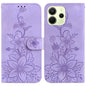 Lily Embossed Leather Phone Case, For Redmi K80 / K80 Pro / Xiaomi Poco F7 Pro, For Redmi Note 14 4G 164.84mm, For Redmi Turbo 4 / Xiaomi Poco X7 Pro, For Redmi Note 14 4G 163.25mm