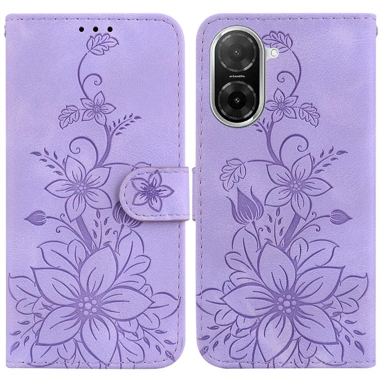 Lily Embossed Leather Phone Case, For Redmi Turbo 4 Pro / Xiaomi Poco F7, For Redmi A5 4G 173.3mm, For Redmi A5 4G 171.7mm, For Redmi Note 14S 4G