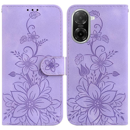 Lily Embossed Leather Phone Case, For Redmi Turbo 4 Pro / Xiaomi Poco F7, For Redmi A5 4G 173.3mm, For Redmi A5 4G 171.7mm, For Redmi Note 14S 4G
