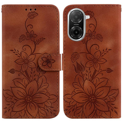 Lily Embossed Leather Phone Case, For Redmi Turbo 4 Pro / Xiaomi Poco F7, For Redmi A5 4G 173.3mm, For Redmi A5 4G 171.7mm, For Redmi Note 14S 4G