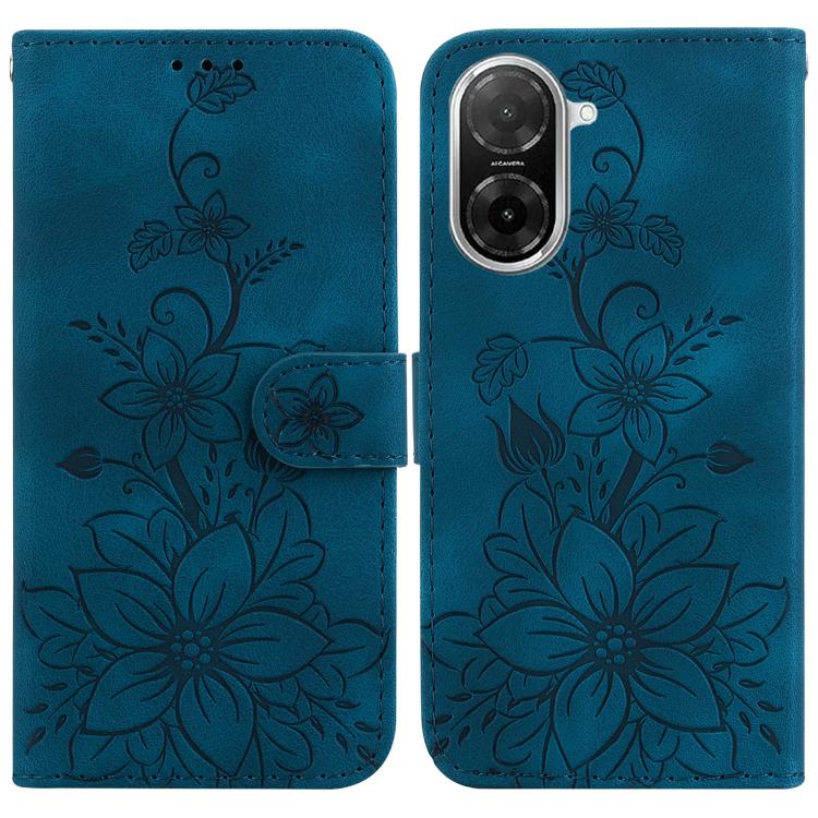 Lily Embossed Leather Phone Case, For Redmi Turbo 4 Pro / Xiaomi Poco F7, For Redmi A5 4G 173.3mm, For Redmi A5 4G 171.7mm, For Redmi Note 14S 4G