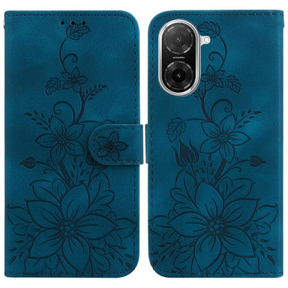 Lily Embossed Leather Phone Case, For Redmi Turbo 4 Pro / Xiaomi Poco F7, For Redmi A5 4G 173.3mm, For Redmi A5 4G 171.7mm, For Redmi Note 14S 4G