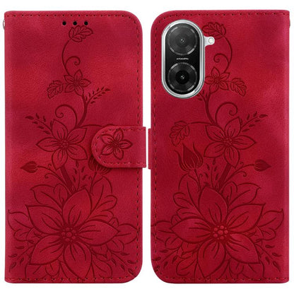 Lily Embossed Leather Phone Case, For Redmi Turbo 4 Pro / Xiaomi Poco F7, For Redmi A5 4G 173.3mm, For Redmi A5 4G 171.7mm, For Redmi Note 14S 4G