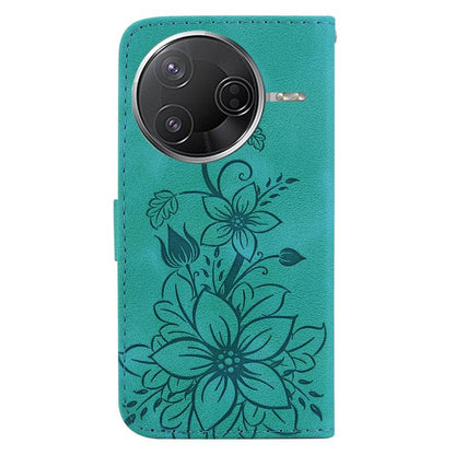 Lily Embossed Leather Phone Case, For Redmi K80 / K80 Pro / Xiaomi Poco F7 Pro, For Redmi Note 14 4G 164.84mm, For Redmi Turbo 4 / Xiaomi Poco X7 Pro, For Redmi Note 14 4G 163.25mm