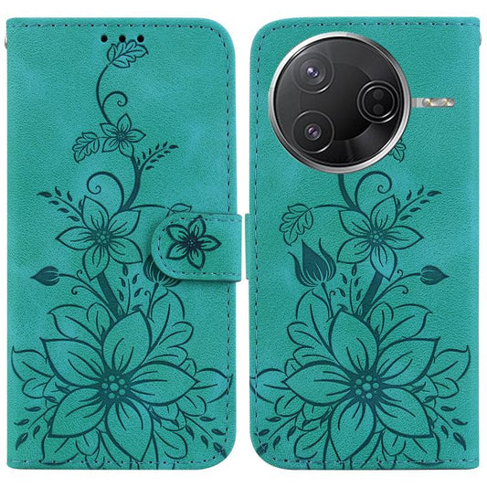 Lily Embossed Leather Phone Case, For Redmi K80 / K80 Pro / Xiaomi Poco F7 Pro, For Redmi Note 14 4G 164.84mm, For Redmi Turbo 4 / Xiaomi Poco X7 Pro, For Redmi Note 14 4G 163.25mm