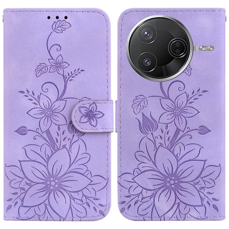 Lily Embossed Leather Phone Case, For Redmi K80 / K80 Pro / Xiaomi Poco F7 Pro, For Redmi Note 14 4G 164.84mm, For Redmi Turbo 4 / Xiaomi Poco X7 Pro, For Redmi Note 14 4G 163.25mm
