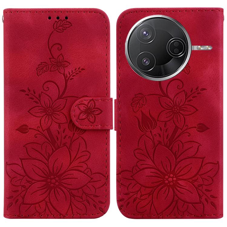 Lily Embossed Leather Phone Case, For Redmi K80 / K80 Pro / Xiaomi Poco F7 Pro, For Redmi Note 14 4G 164.84mm, For Redmi Turbo 4 / Xiaomi Poco X7 Pro, For Redmi Note 14 4G 163.25mm