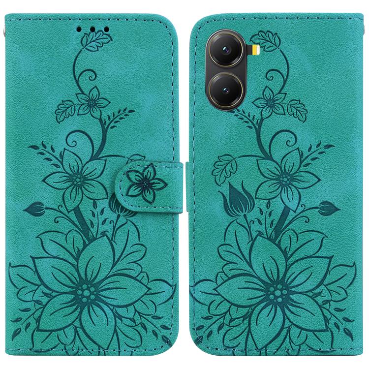 Lily Embossed Leather Phone Case, For Redmi K80 / K80 Pro / Xiaomi Poco F7 Pro, For Redmi Note 14 4G 164.84mm, For Redmi Turbo 4 / Xiaomi Poco X7 Pro, For Redmi Note 14 4G 163.25mm