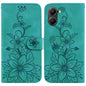 Lily Embossed Leather Phone Case, For Redmi K80 / K80 Pro / Xiaomi Poco F7 Pro, For Redmi Note 14 4G 164.84mm, For Redmi Turbo 4 / Xiaomi Poco X7 Pro, For Redmi Note 14 4G 163.25mm